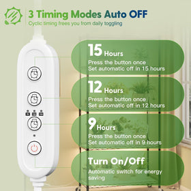 FREELICHT plant stand timer control enables automatic on/off cycles for consistent lighting.