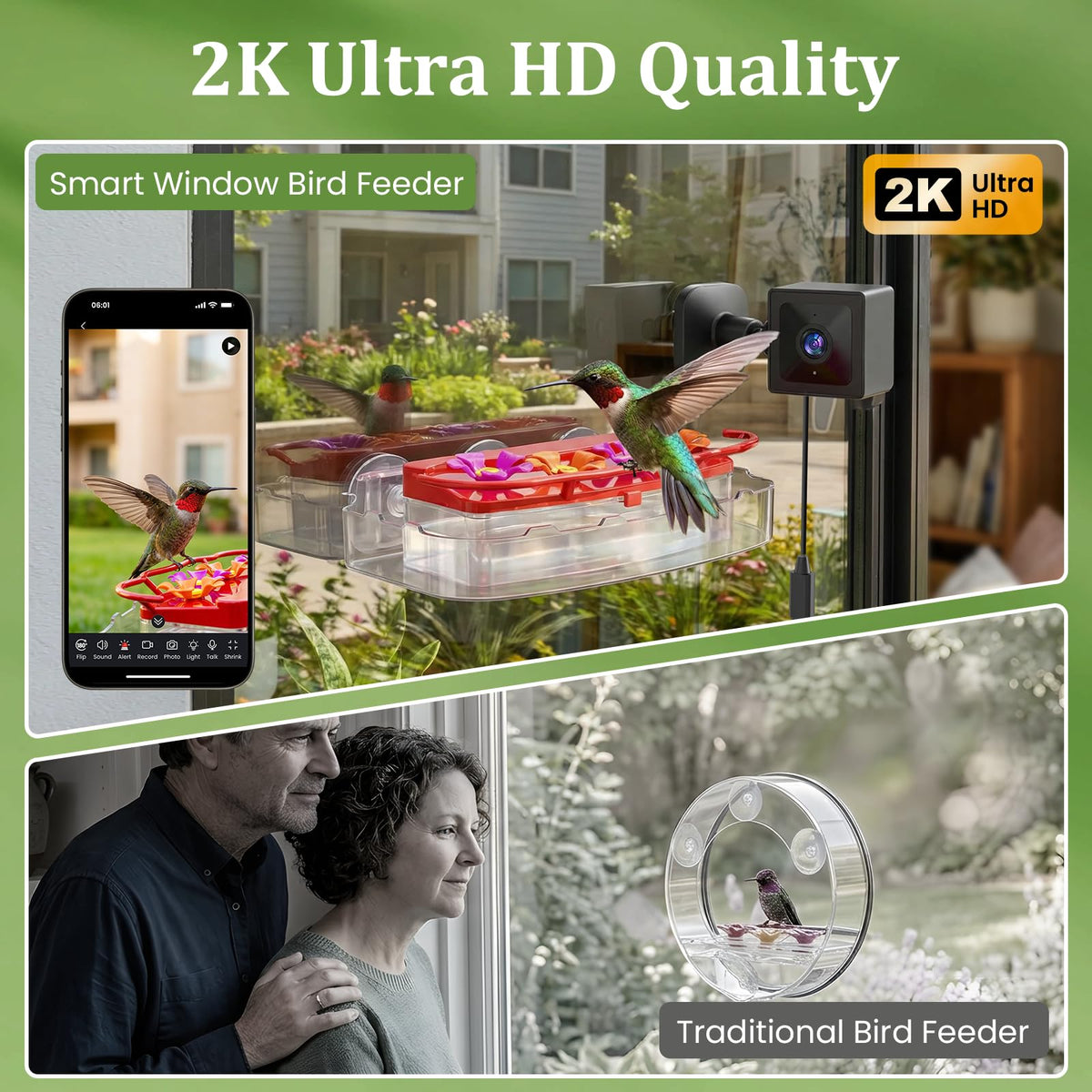 Freeseason four flower ports attract multiple hummingbirds