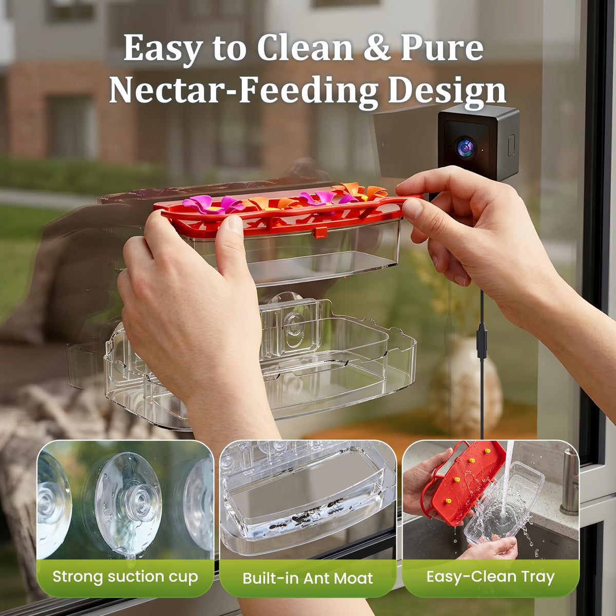 Freeseason window suction mount keeps feeder secure on glass