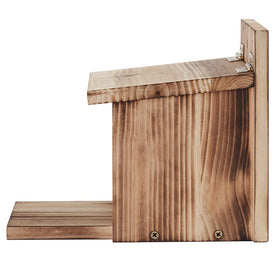 Freezing Point squirrel feeder featuring an acrylic window for easy viewing and cleaning.
