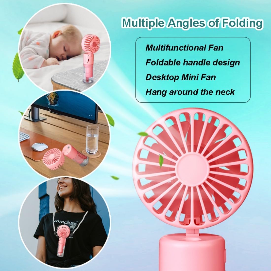 Frelisiy neck fan with 360-degree adjustability provides hands-free cooling.