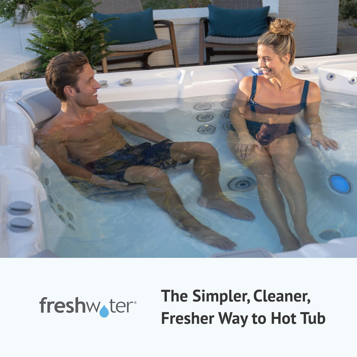 FreshWater long-lasting performance keeps spa water clean for months between changes.