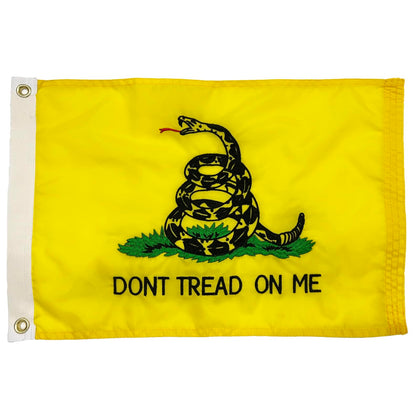 FRF FLAG Dont Tread On Me flag embroidery detail highlights durable craftsmanship for long-lasting pride
