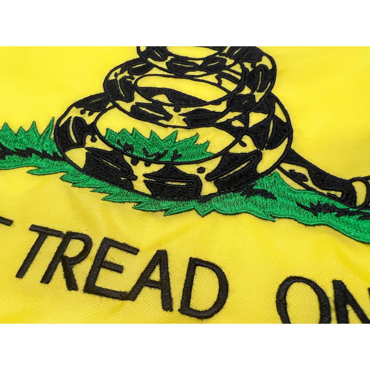 FRF FLAG Dont Tread On Me flag outdoors in breeze showing patriotic display
