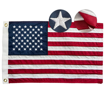 FRF FLAG American boat flag 12x18 with embroidered stars for durable outdoor display
