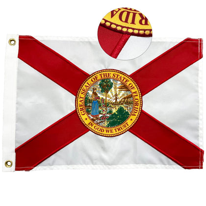 FRF FLAG Florida flag embroidery detail for durable outdoor display