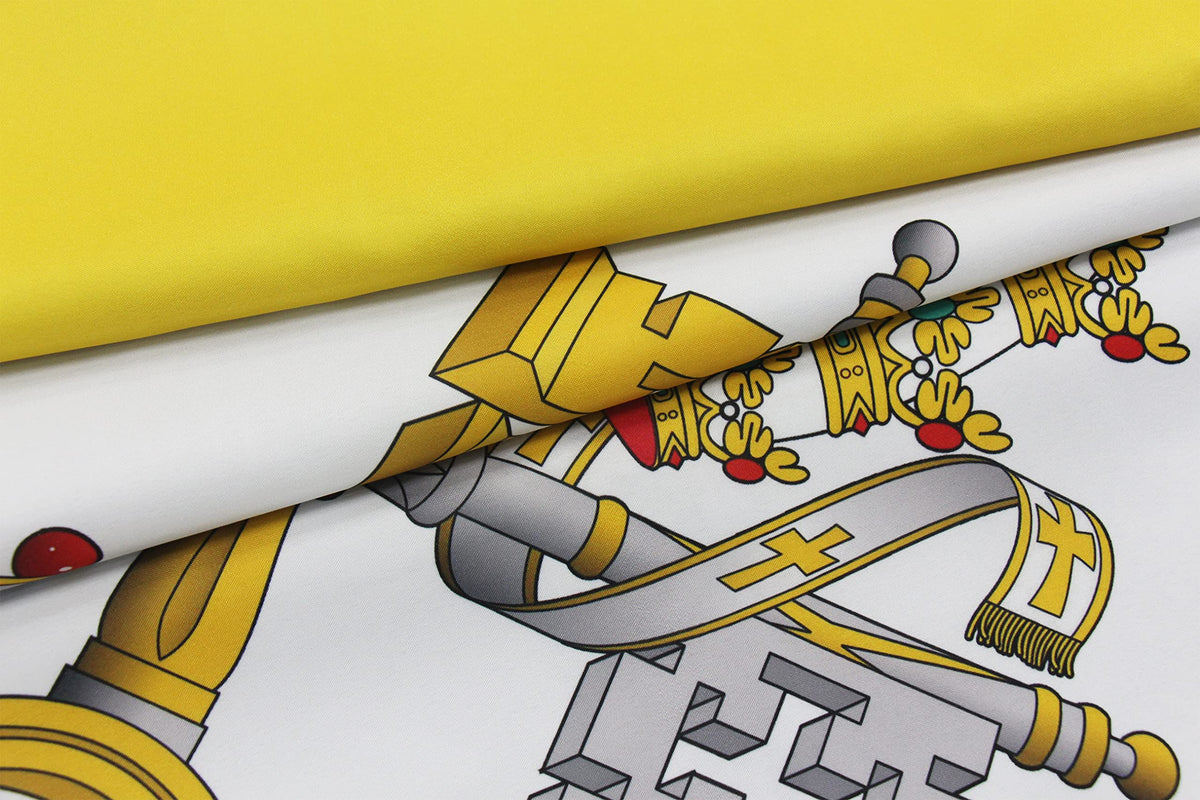 FRF FLAG Vatican flag features brass grommets for easy, secure hanging.