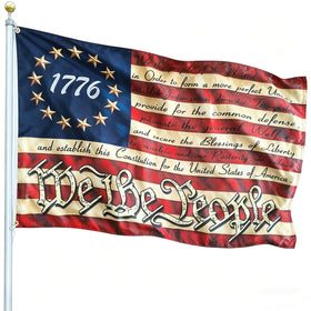 FRF Fun Run Flags We The People flag 3x5 tea-stained front view for outdoor display