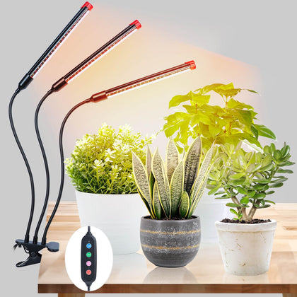 FRGROW clip light with full spectrum and 360-degree gooseneck for precise plant placement.