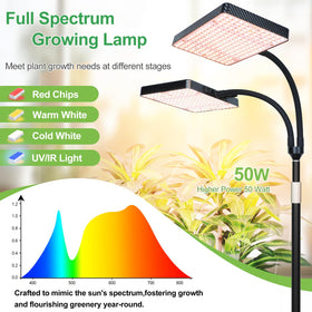 FRGROW dual-head design expands lighting for multiple plants.
