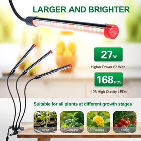 FRGROW sturdy adjustable stand adapts to seedling to harvest growth.