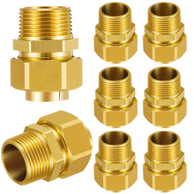 Frienda 8-pack 1/2in NPT brass fittings, front view, versatile outdoor gas connections.