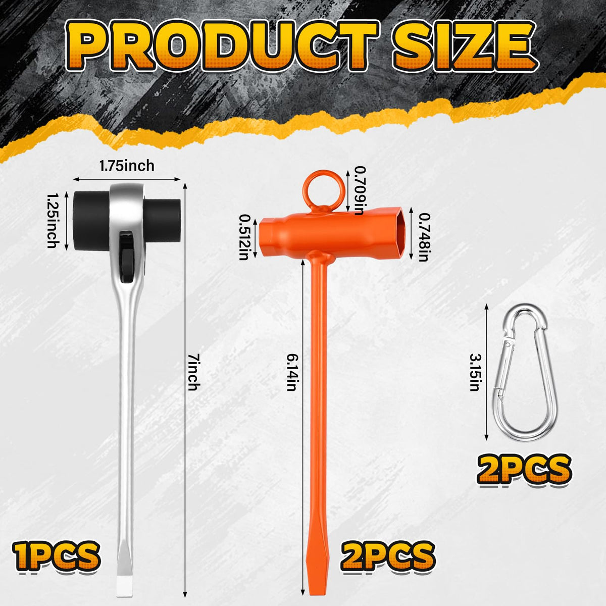 Frienda orange T-bar wrench provides strong leverage in tight spaces.