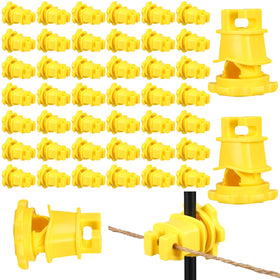 Frienda fence-insulator clip in yellow for secure, weatherproof fence lines