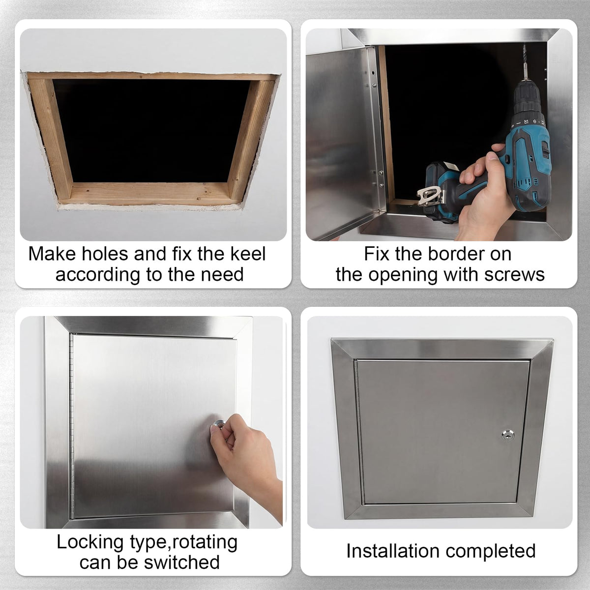Frienda flush-surface access panel blends with decor while providing hidden plumbing access