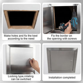 Frienda flush-surface access panel blends with decor while providing hidden plumbing access