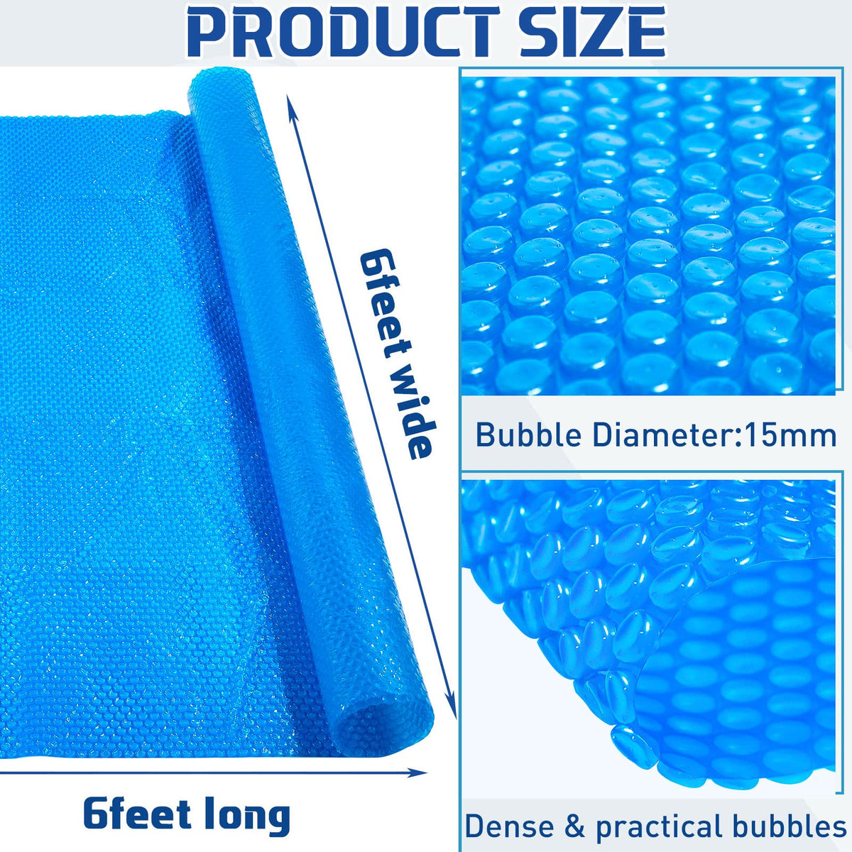 Frienda hot tub thermal blanket closeup shows PE material and durable construction.