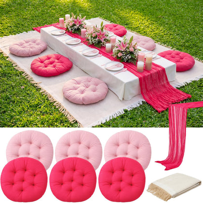 Frienda picnic blanket in pink, 91x71 inches, ideal for spacious outdoor gatherings.