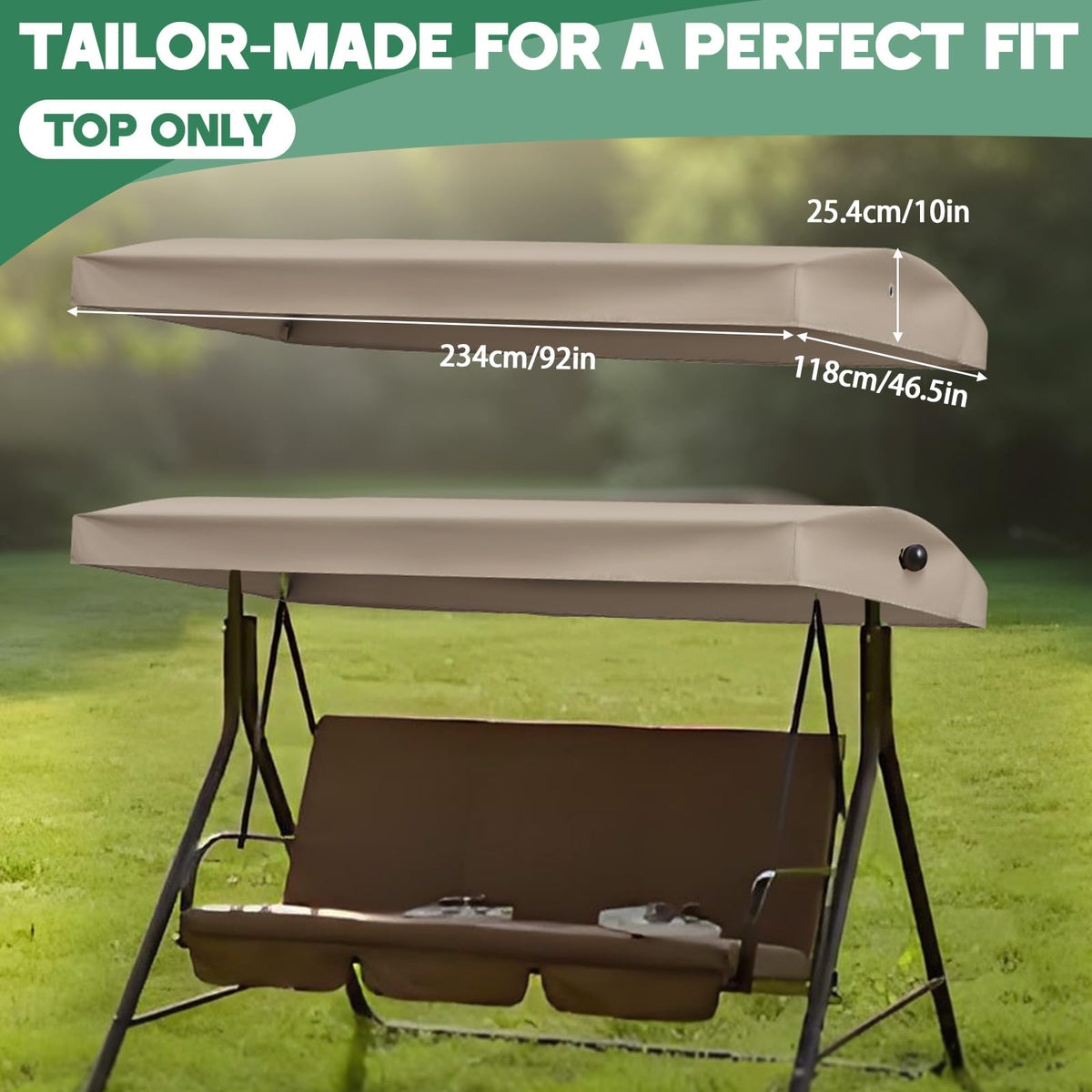 Frienda polyester beige canopy fabric close-up showing durability.
