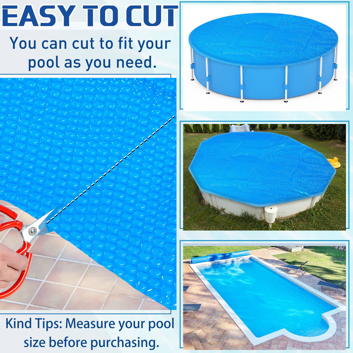 Frienda protective cover shields pool from debris when not in use.