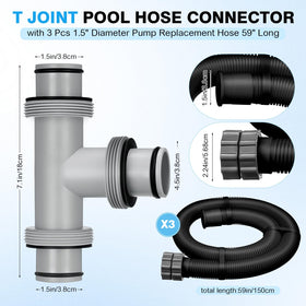 Frienda 59-inch black pool hose for versatile, durable pool setups.