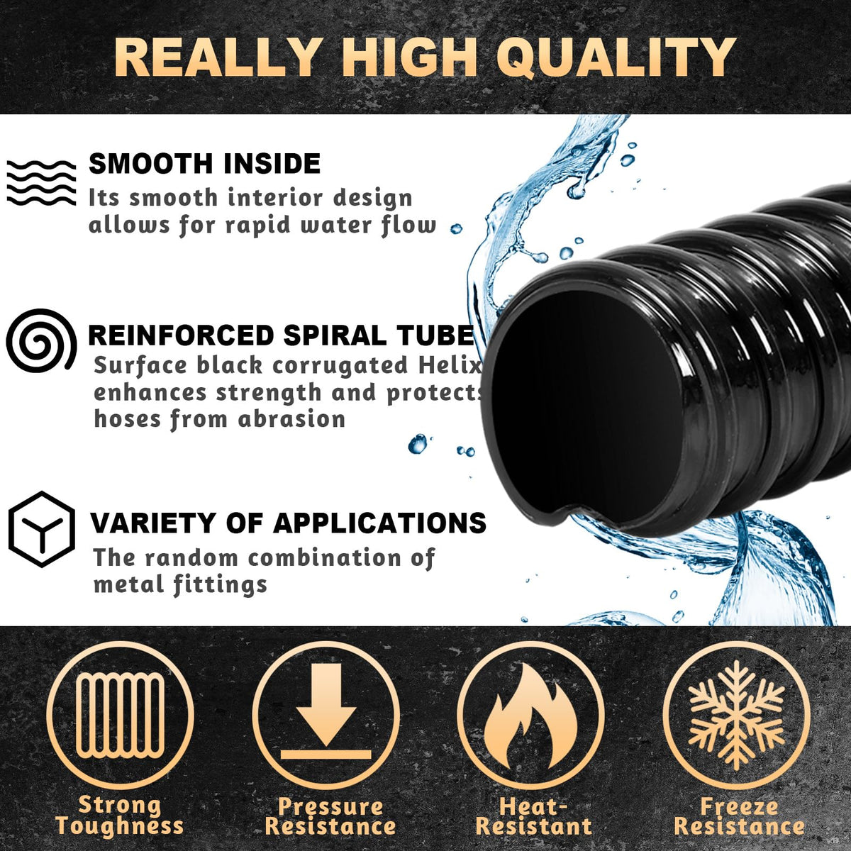 Frienda PVC water hose 1-1/2in ID ideal for flexible plumbing applications.