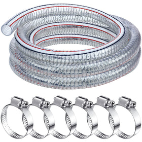 Frienda steel-wire PVC tubing shows clear flow for pond and industrial liquid transfer.