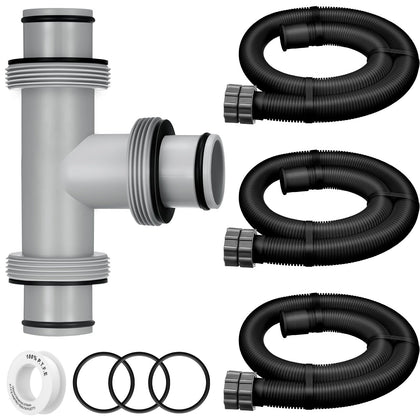 Frienda t-joint pool hose adapter with 3 ports for easy filtration connections.