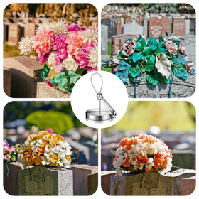 Frienda weather resistant anchor resists rust for long lasting grave site arrangements.