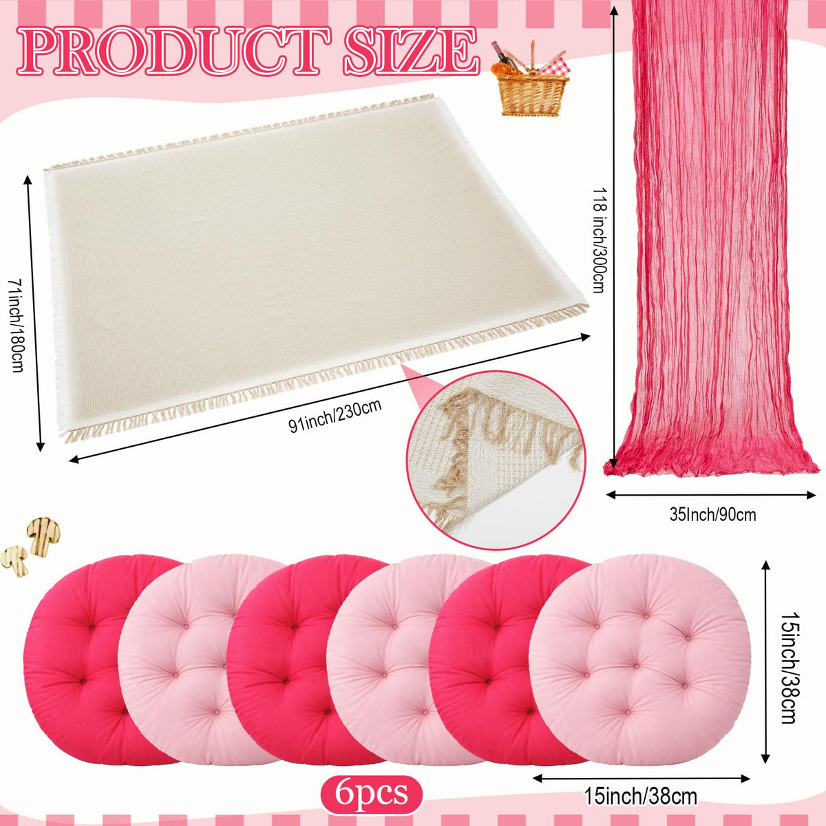 Frienda cohesive pink theme creates stylish decor for garden parties and showers.