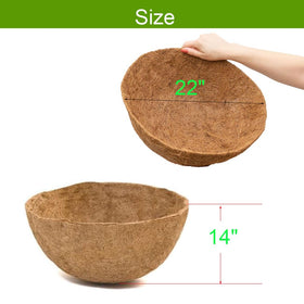 Frillybutts coconut liner for indoor and outdoor planters adds natural look and tidy soil.