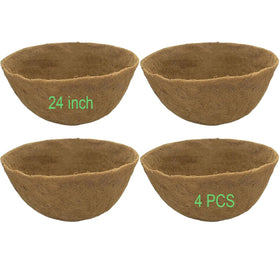 Frillybutts 24-inch coco-liner for planters keeps soil tidy and boosts plant presentation.