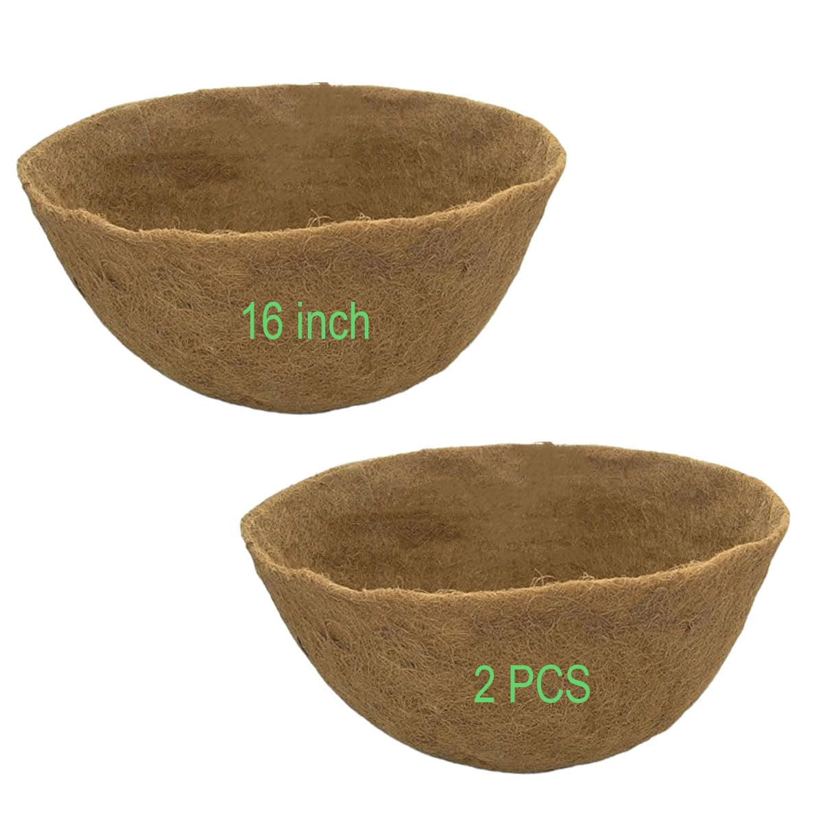 Frillybutts Coco Liners 16-inch round keep soil tidy and add natural appeal.