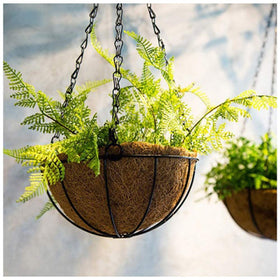 Frillybutts coco liner for planters rounds out a natural look and easy maintenance.