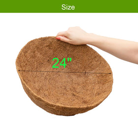 Frillybutts coco liners provide a healthy bed for plants and a natural aesthetic.