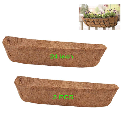 Frillybutts coconut liner for 24-inch window box retains moisture for healthy plants.