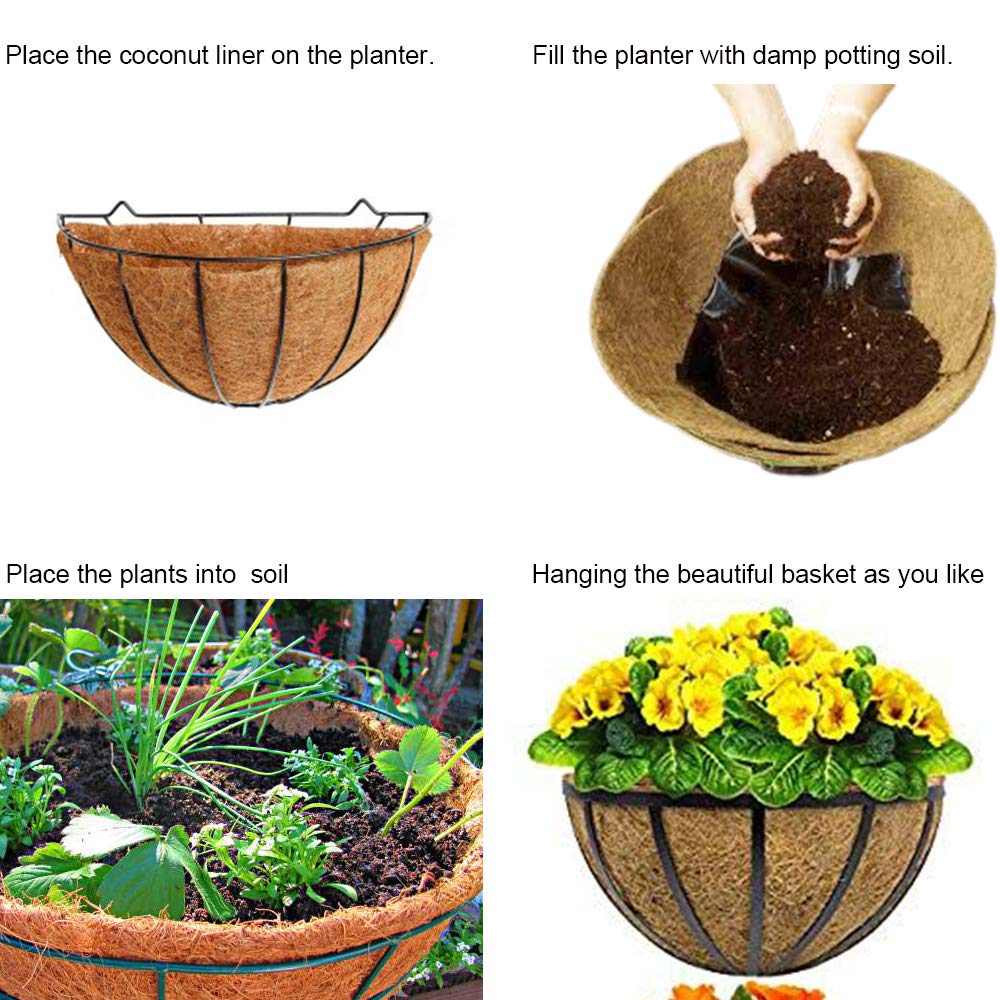 Frillybutts coconut liner half-round 22-inch versatile fit for planters.