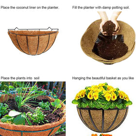 Frillybutts wall hanging basket liner keeps soil contained and airflow steady.