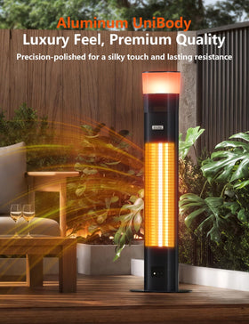 Frivibe outdoor heater IP65 rating note emphasizes weather resistance for outdoors.