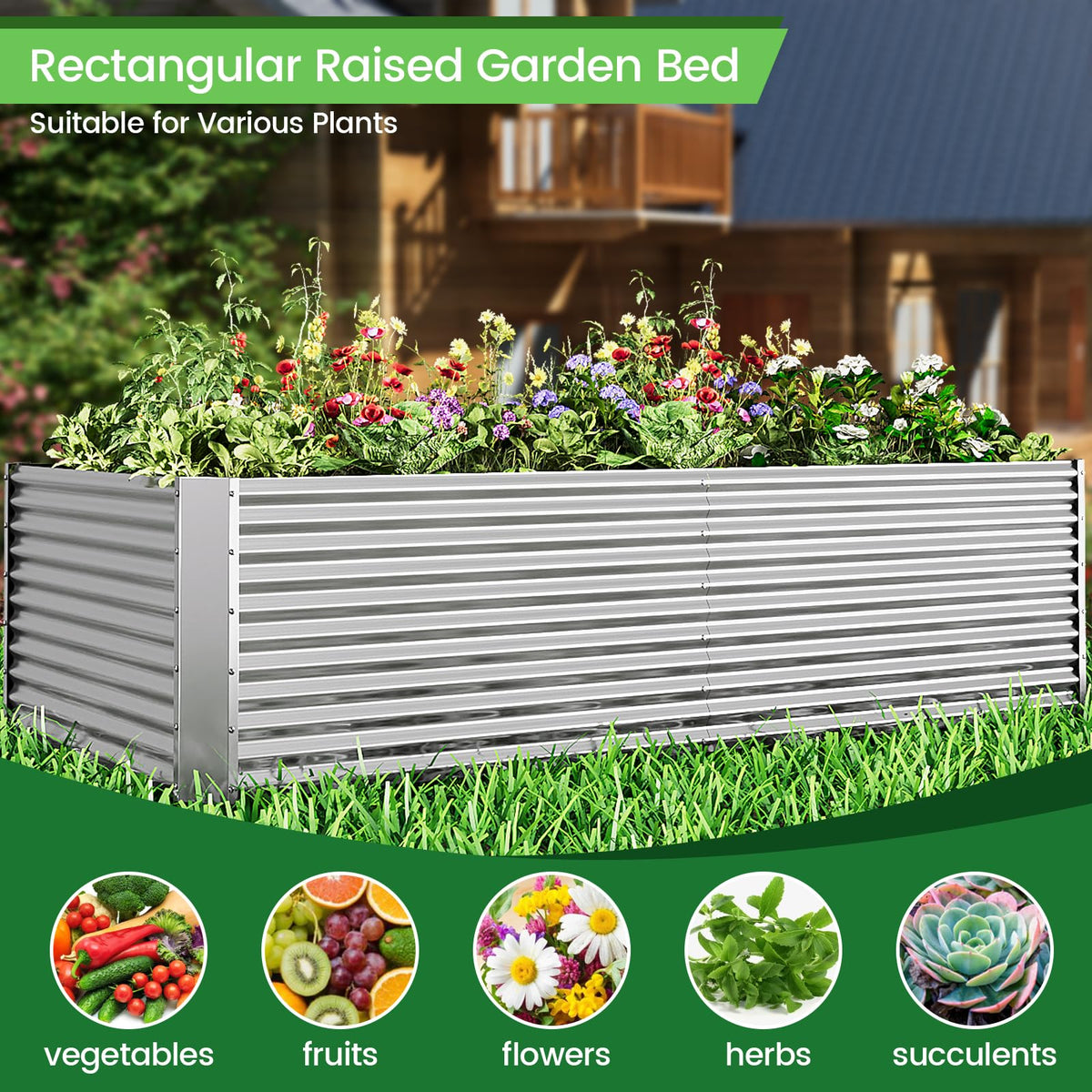 FRIZIONE raised bed depth 18in offers ample root space.