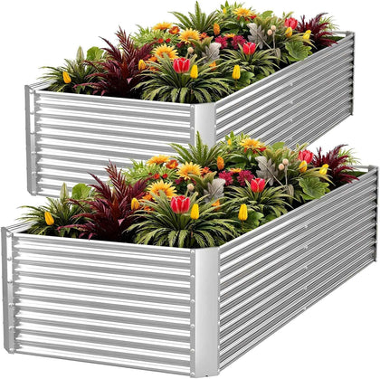 FRIZIONE raised bed outdoor assembly shows easy setup and durable galvanized steel.