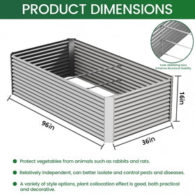 FRIZIONE tall raised bed front view highlighting spacious planting area for herbs and flowers
