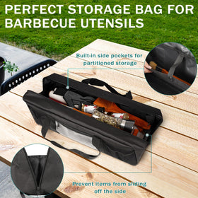 Frjjthchy grill tool storage bag carrying handle for easy transport.