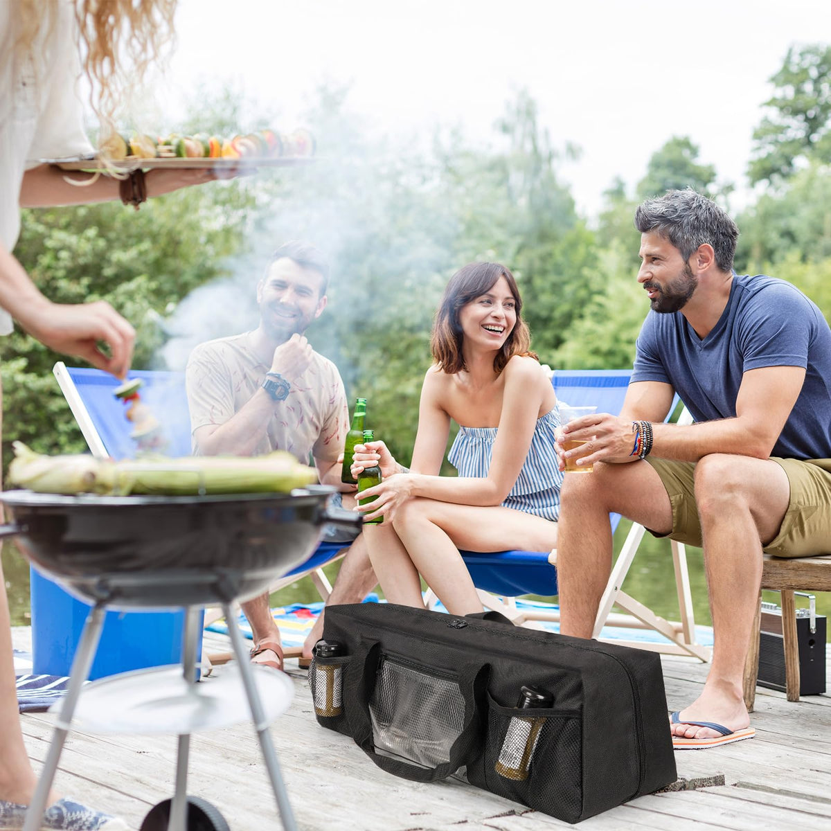 Frjjthchy grill tool storage bag durable 600d material.