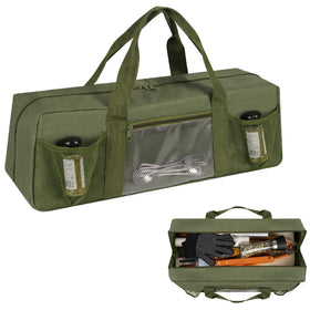 Frjjthchy grill tool storage bag front view showing large capacity for essential BBQ tools
