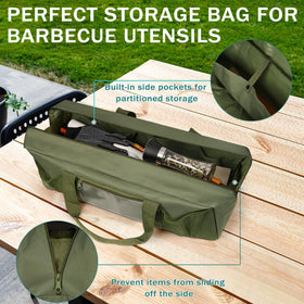 Frjjthchy grill tool storage bag in outdoor camping scenario demonstrating versatile use