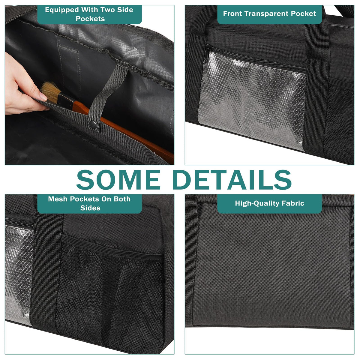 Frjjthchy grill tool storage bag side pockets interior organization.