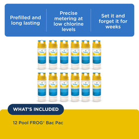 FROG Bac Pac in dispenser close-up illustrating measurement-free chlorine release.