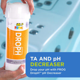 FROG DropH fast-dissolving action photo conveys quick mixing for maintenance.