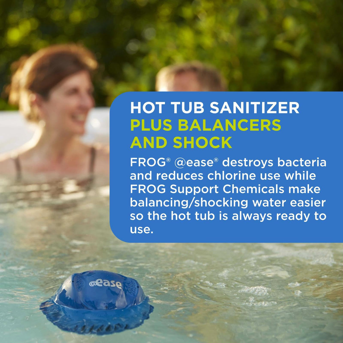 FROG @Ease Floating System in use delivers convenient, hands-off spa care.